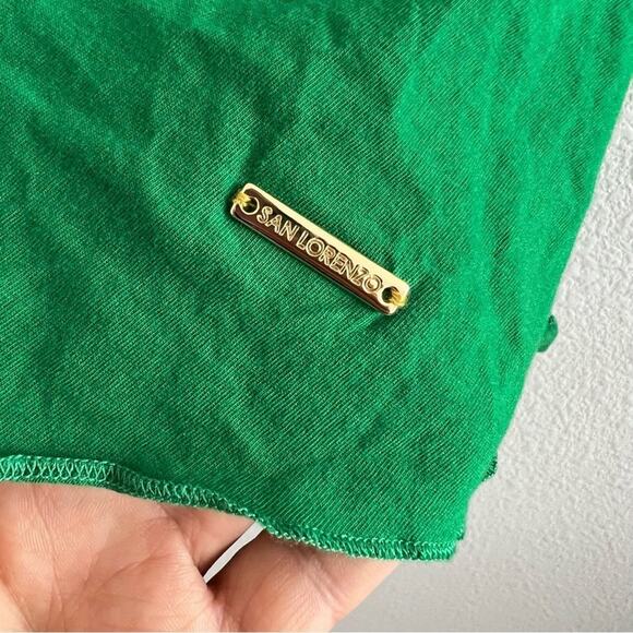 San Lorenzo Green Cold Shoulder Summer Cover Up 100% Cotton Medium - Picture 6 of 8